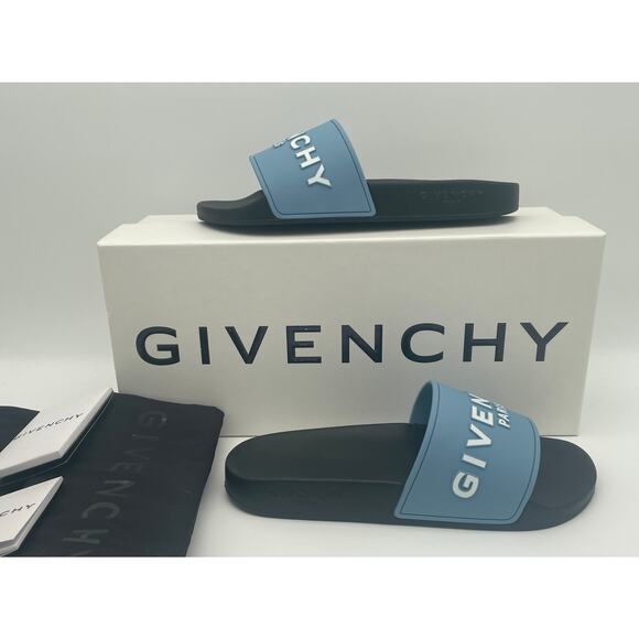 NEW Givenchy Women's Logo Rubber Pool Slides Sandals 37 BOX NIB AUTH! - Picture 4 of 15
